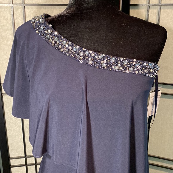 Betsy & Adam formal size 6 flutter dress NWT-navy - Picture 2 of 11